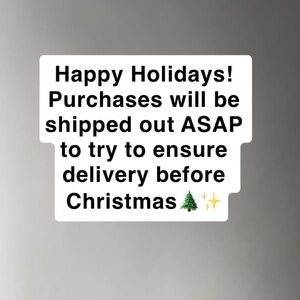 Holiday Shipping Notice